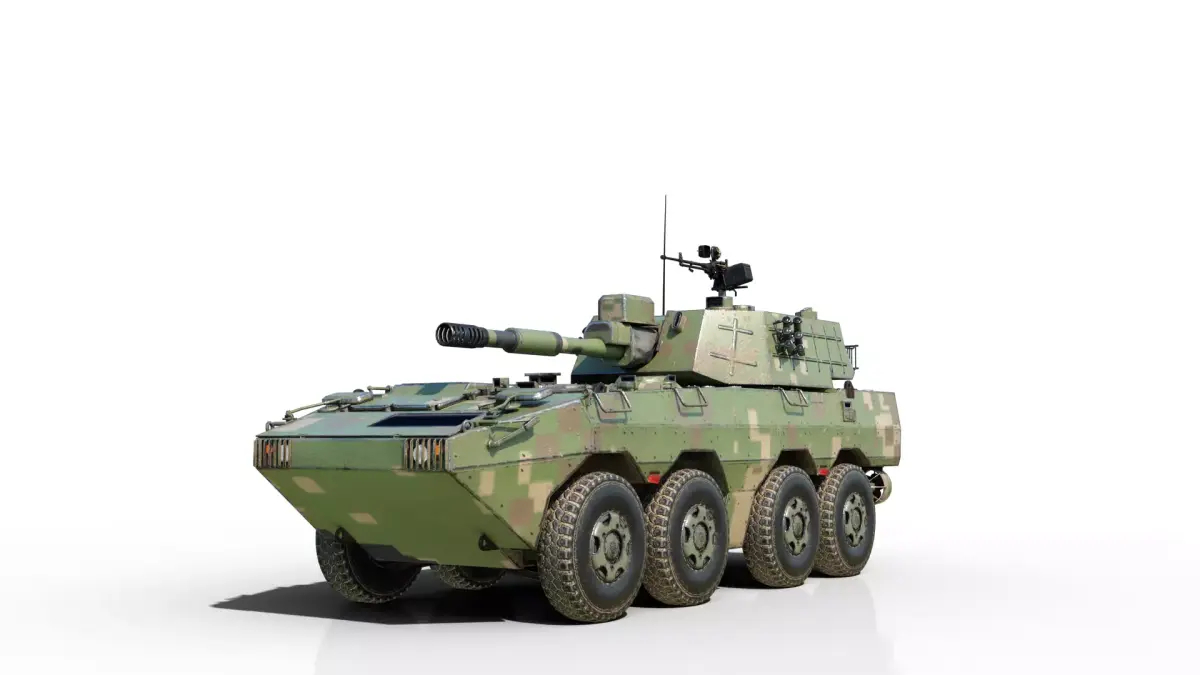 4 coatings of PLA Army PLL09 Wheeled self-propelled howitzer Low-poly 3D model