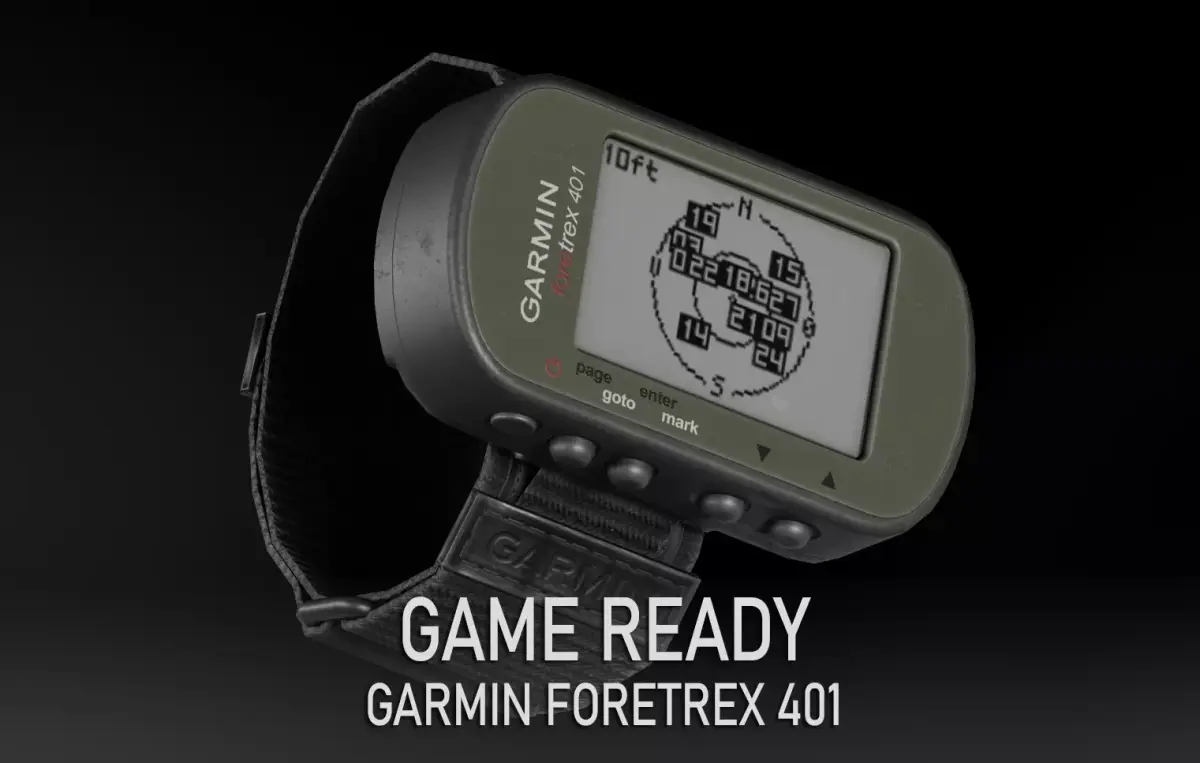 Game-Ready GARMIN Foretrex 401 Wrist top Low-poly 3D model