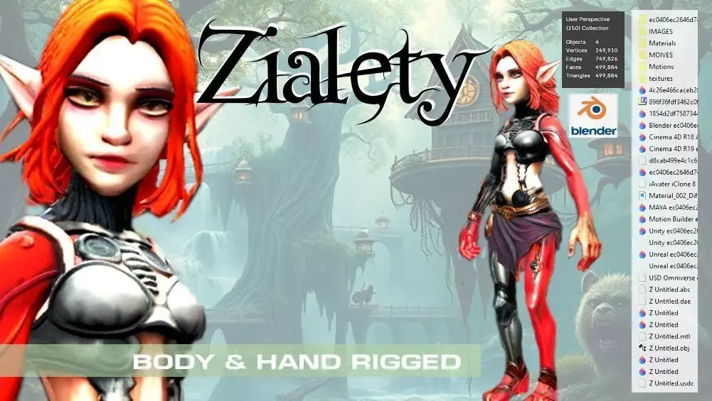 Zialety Half Elf Half-Machine All Hero 3D model