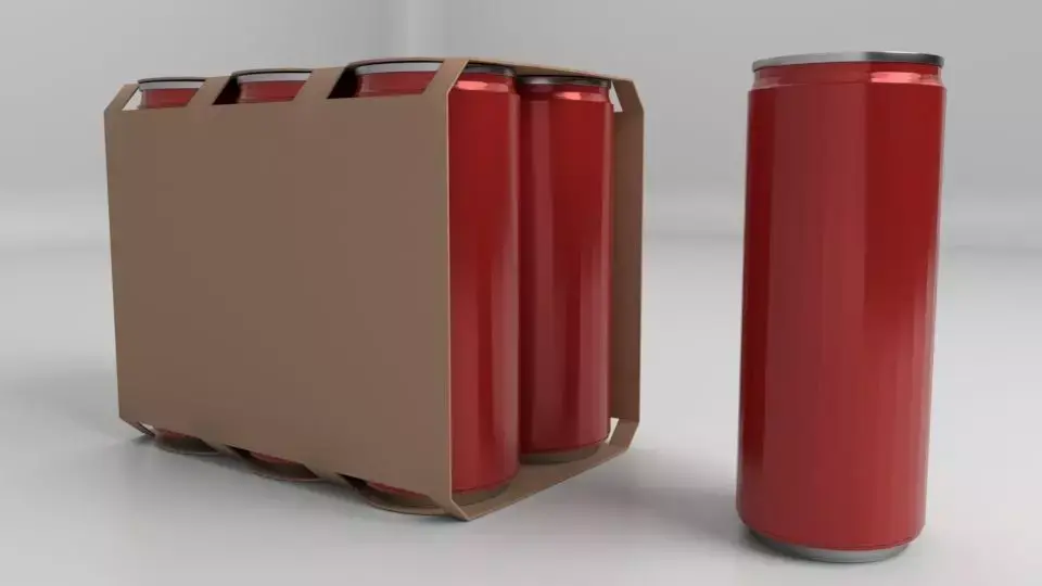 Beverage Branding Package No12 6Pack Low-poly 3D model