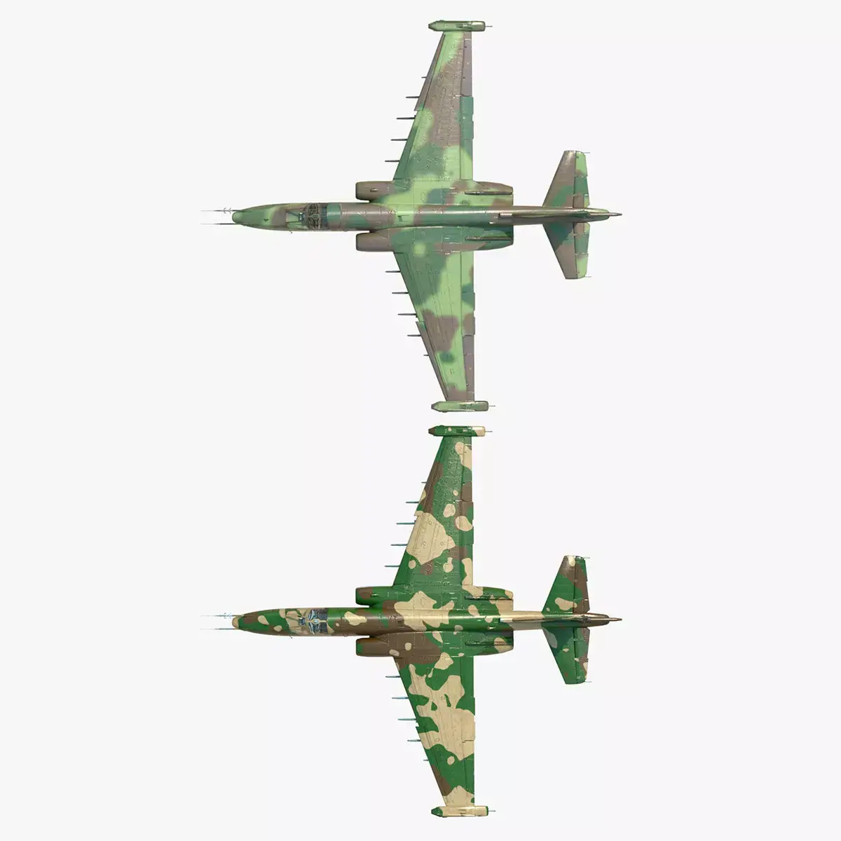 4K Textures with 2 Colors Su-25 Frogfoot  Low-poly 3D model