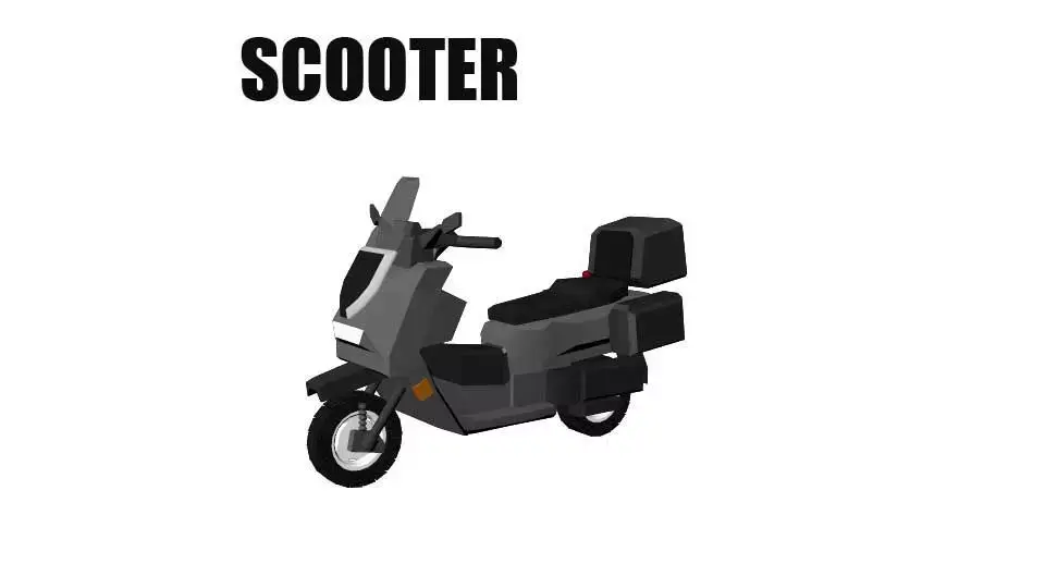Scooter Lo Poly Low-poly 3D model