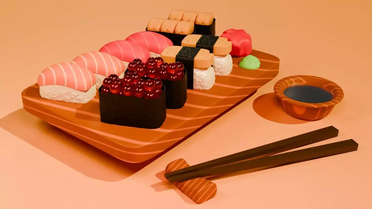 Sushi Platter 3D model