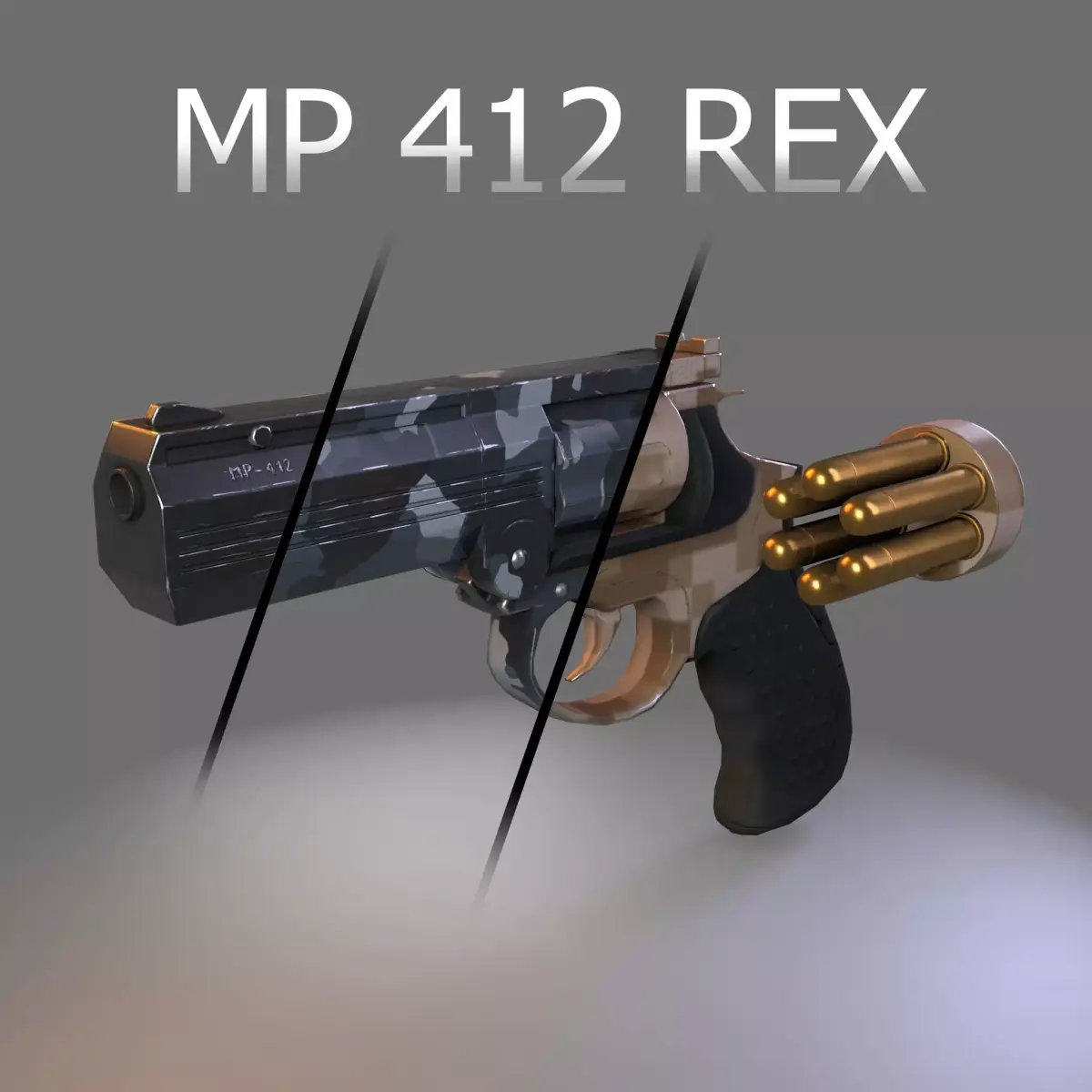 MP 412 REX Low-poly 3D model