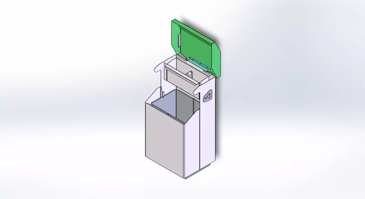  Anti-vandal trash can with cleaner organizer 3D model