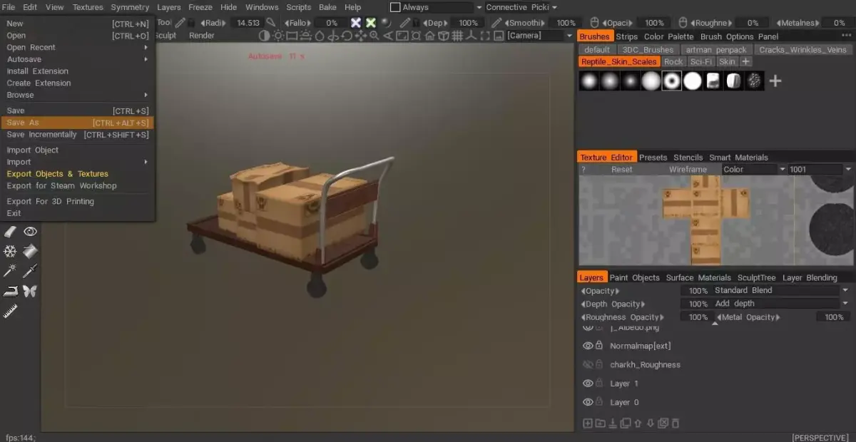Cargo cart Low-poly 3D model