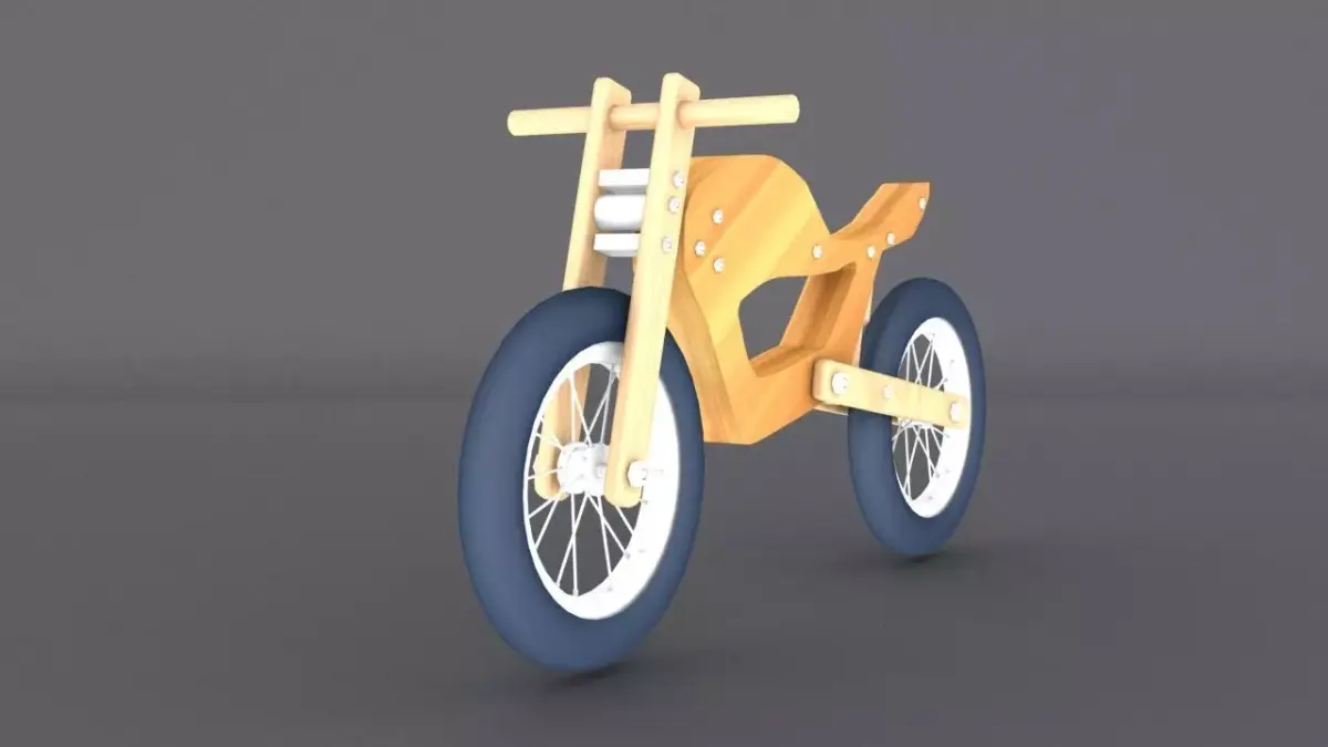 Wooden Motorcycle Bike  Low-poly 3D model