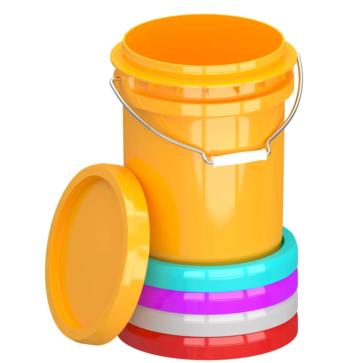 Food Grade 5l Plastic Bucket All Colors 3D model