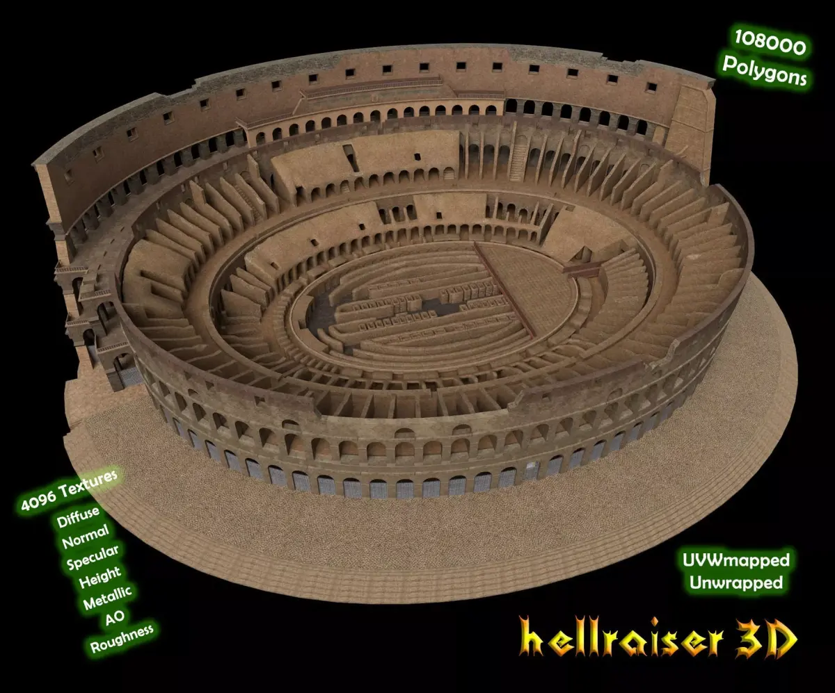 Colosseum - PBR - Textured Low-poly 3D model