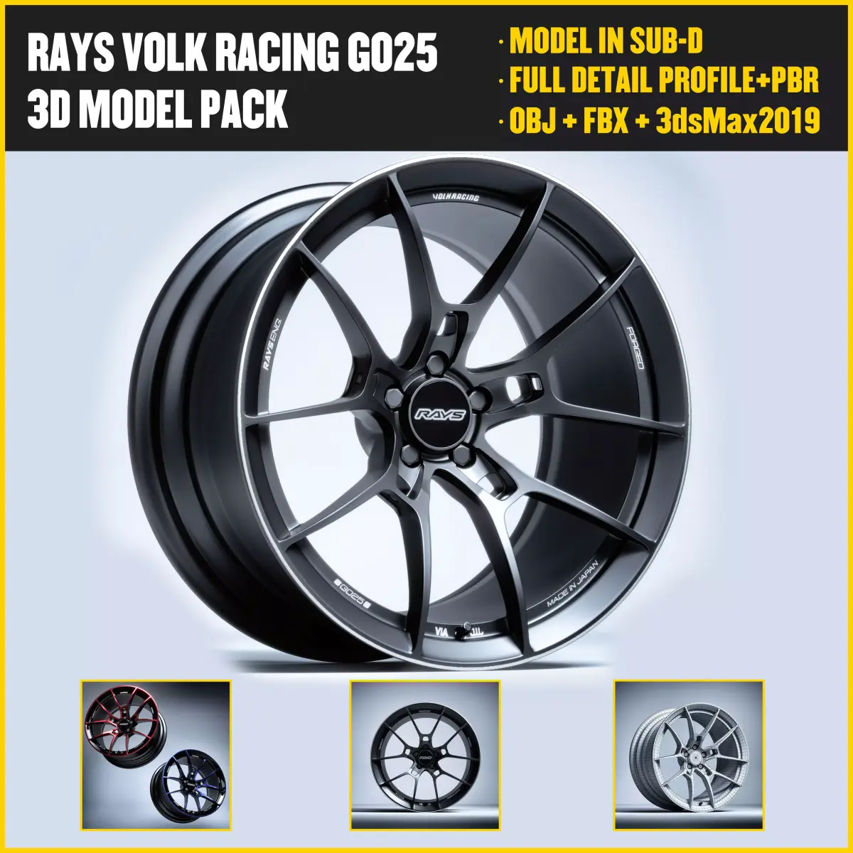 RAYS VOLK RACING G025 Low-poly 3D model