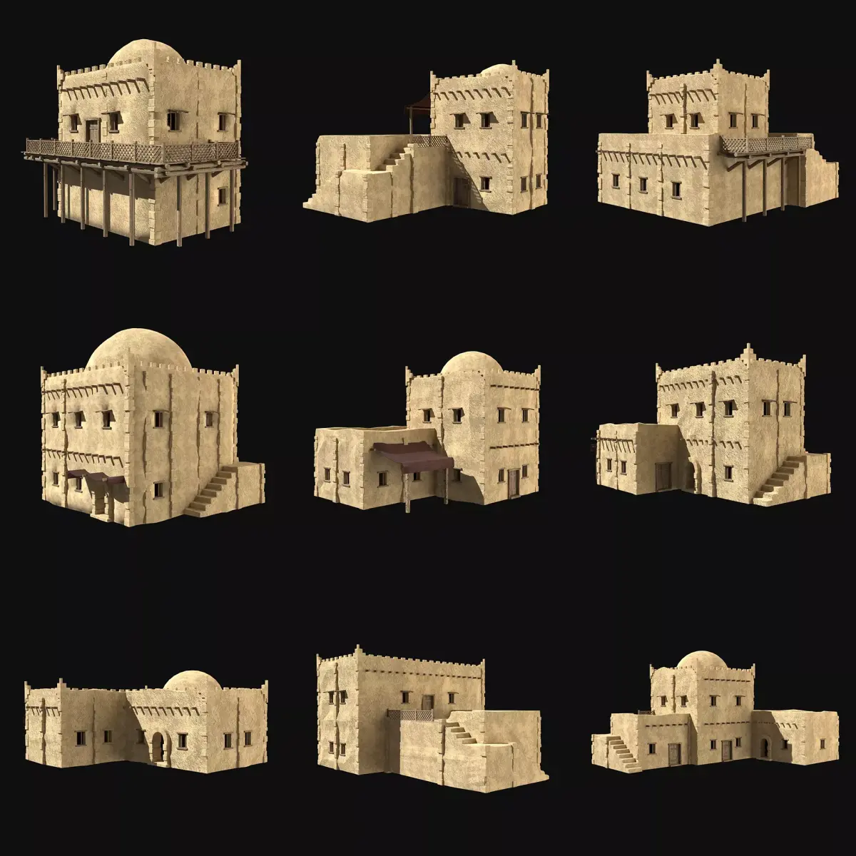DESERT ARAB ANCIENT EGYPT TURKEY SUMER BABYLON HOUSE COLLECTION Low-poly 3D model