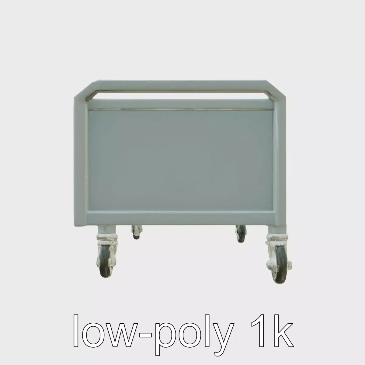 Ergonomic Aviation Grey Field Cart with LED Low-poly 3D model