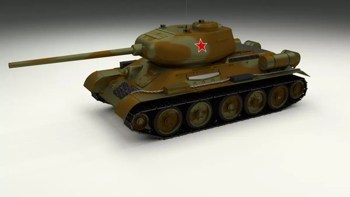 T-34 85 Tank Camo 3D model