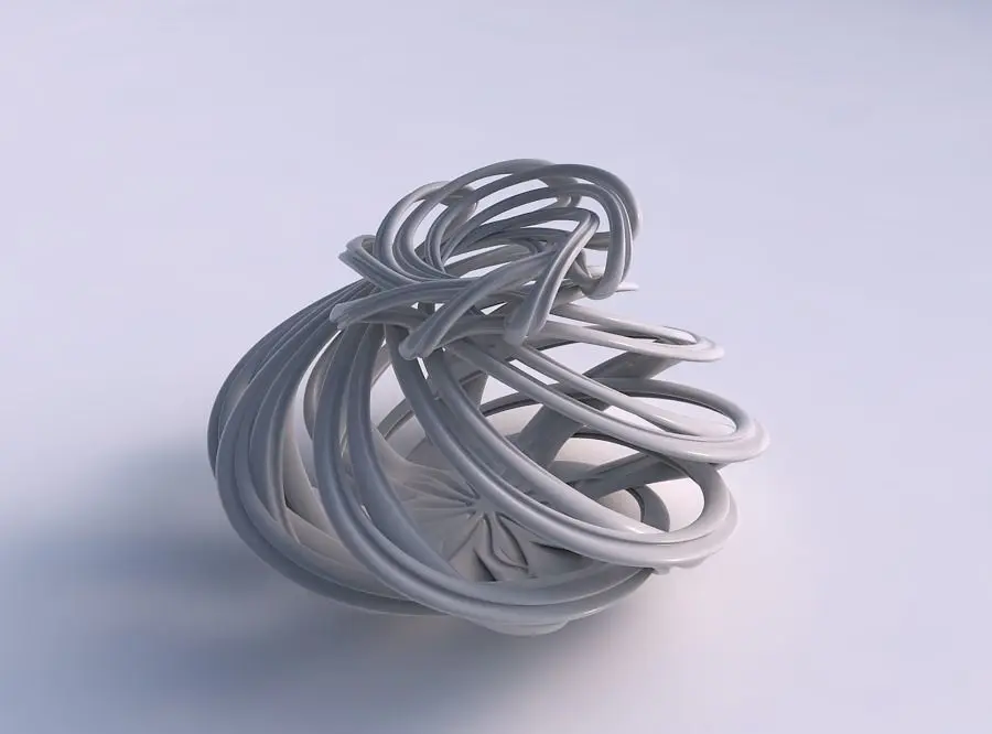 Vase wide creeper twisted with extruded lines and squeezed to... 3D print model 3