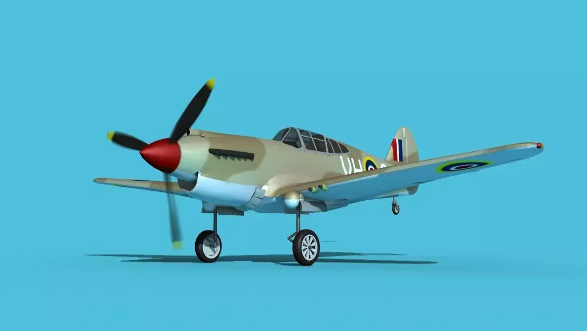 Curtiss P-40B Tomahawk V03 RAF 3D model