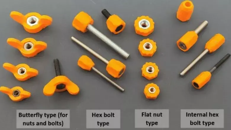 Handles for M3 to M6 bolts and screws 3D print model