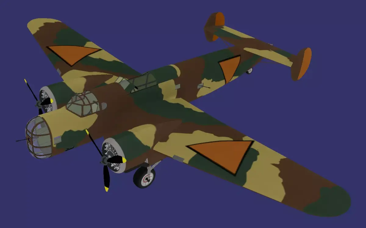 Fokker T 5 bomber Low-poly 3D model