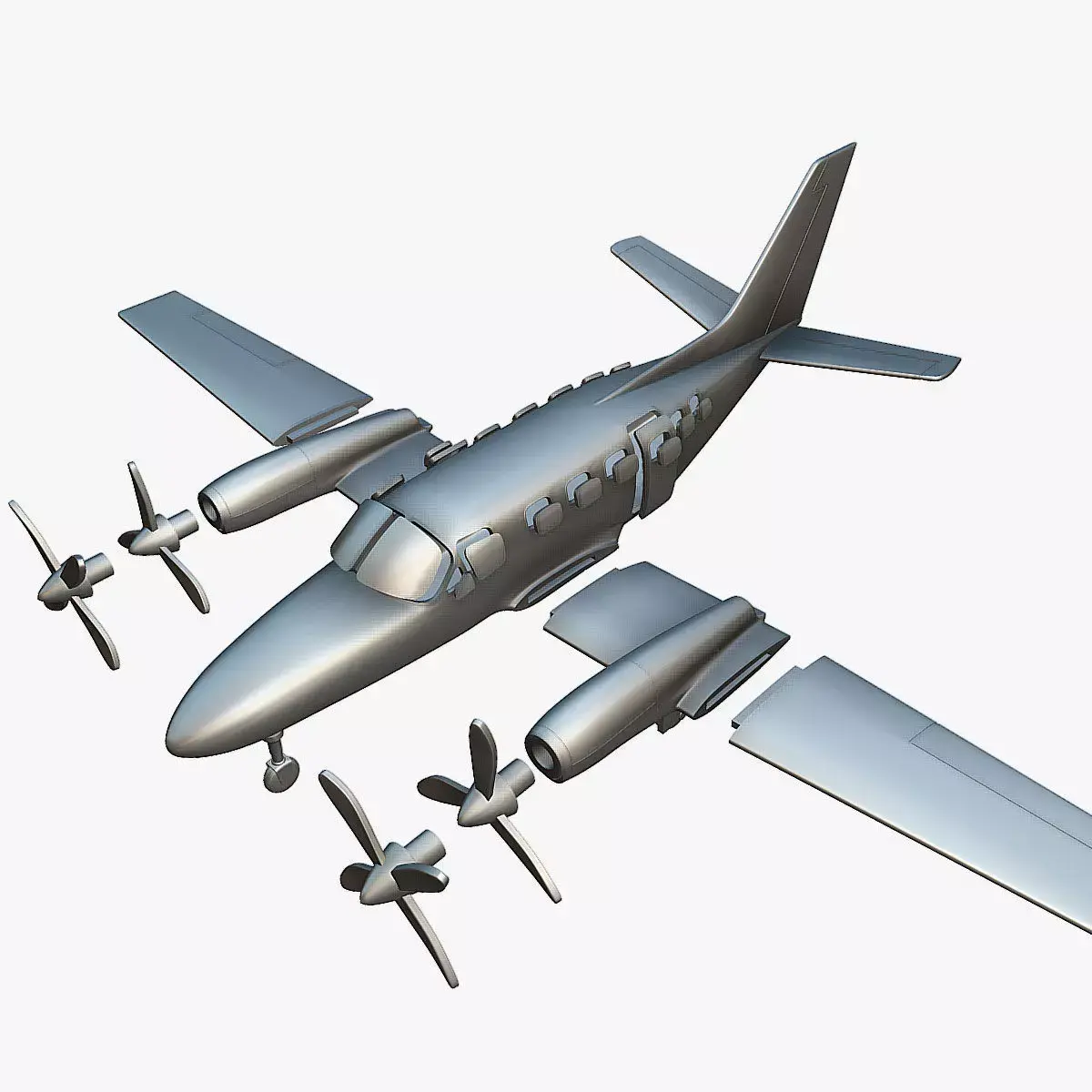 Cessna 441 Conquest II - 3D Printable Model 3D print model