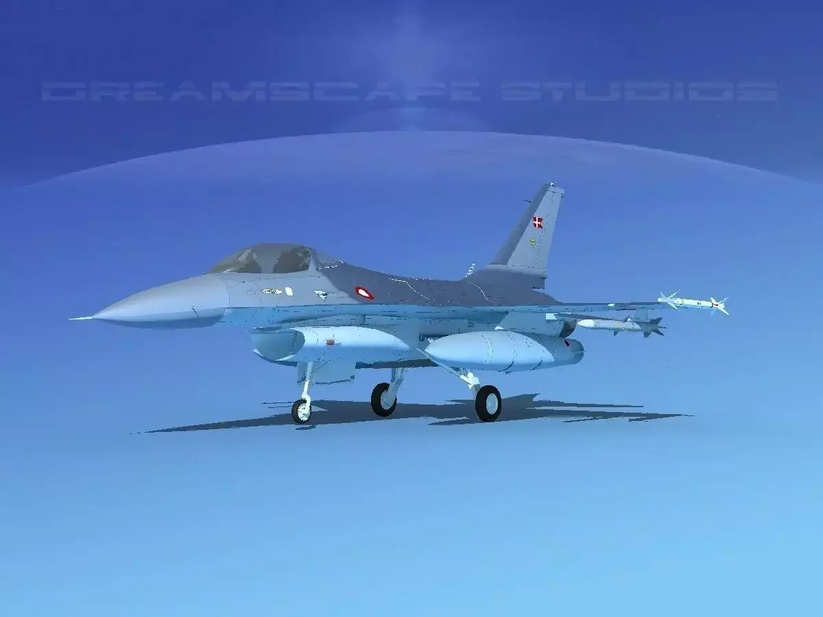 Gen Dyn F-16A Falcon RDAF 3D model