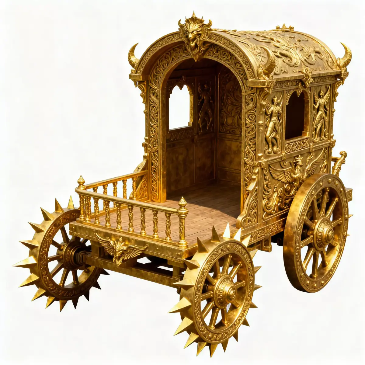 Midas Might Golden War Chariot 3D Model Low-poly 3D model
