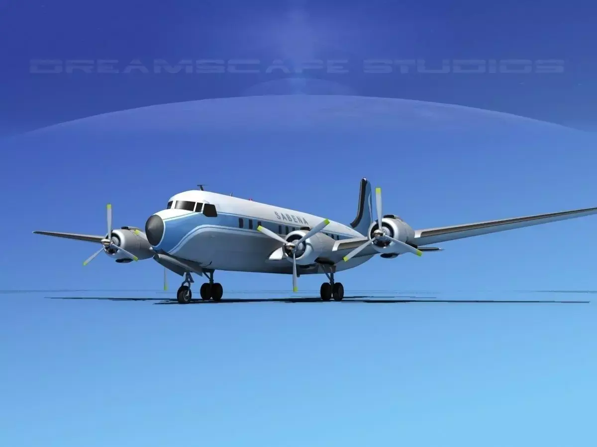 Douglas DC-7B Sabena 3D model