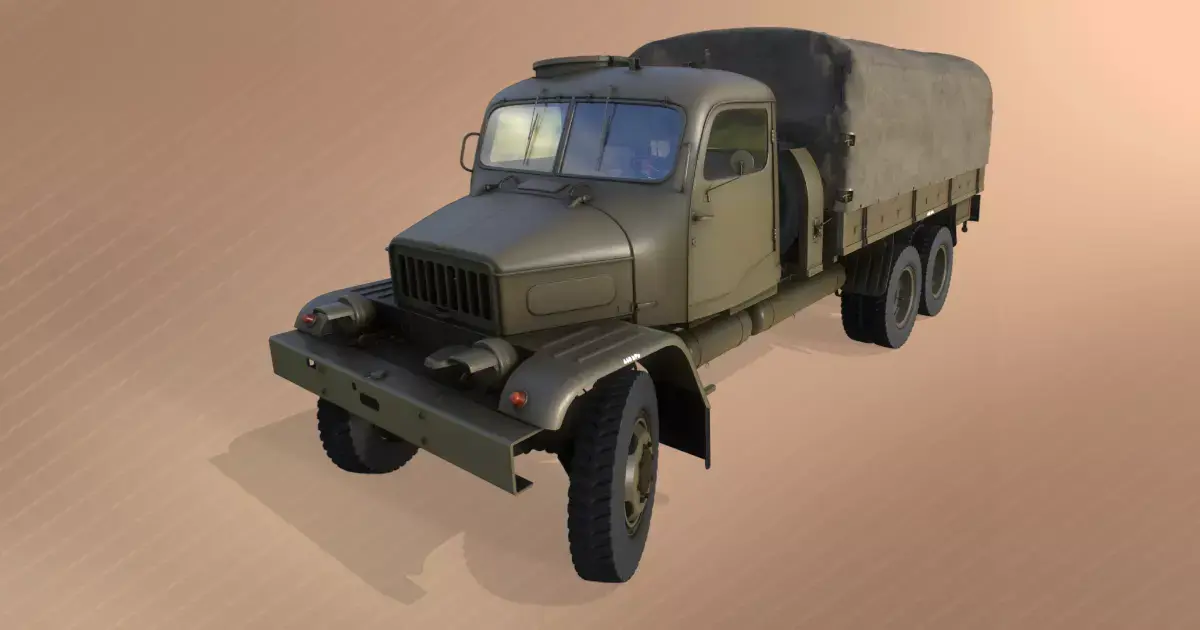 PV3S Truck Flatbed Set Low-poly 3D model