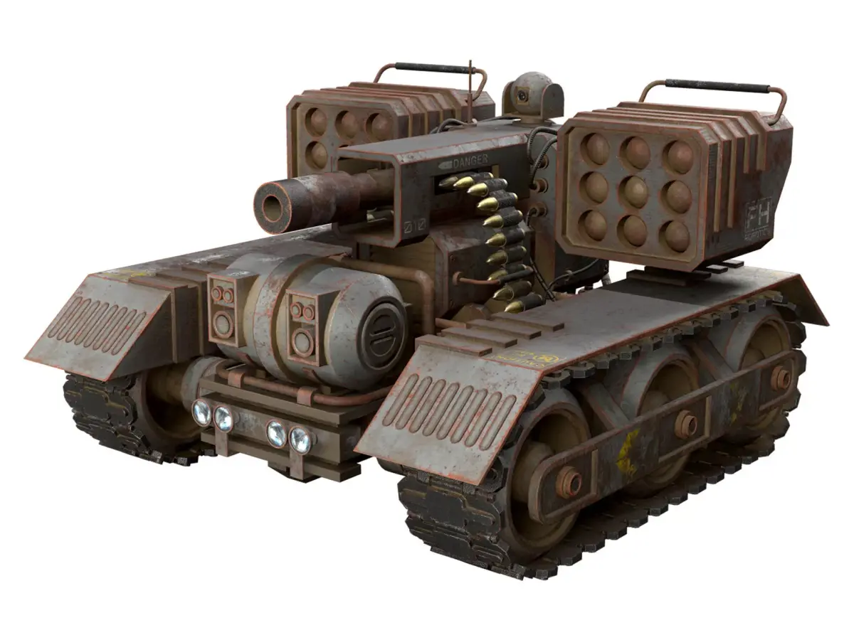 UGV Concept-3B-Urban-Rusty Low-poly 3D model