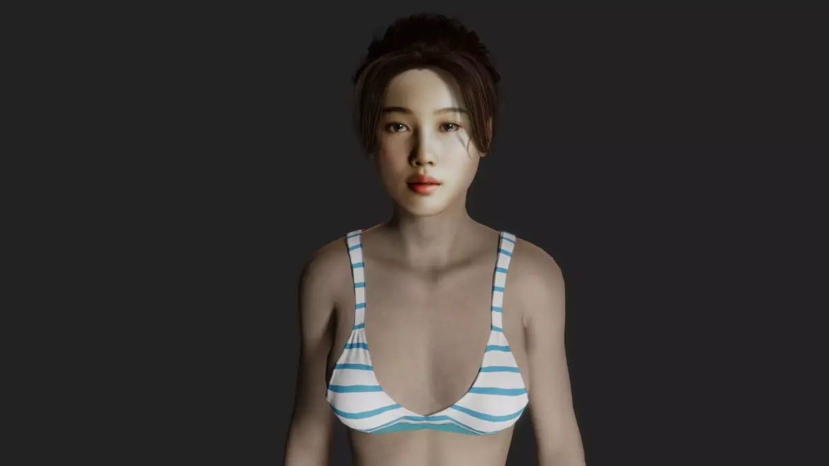 Chinese top model in swimsuit 3D model
