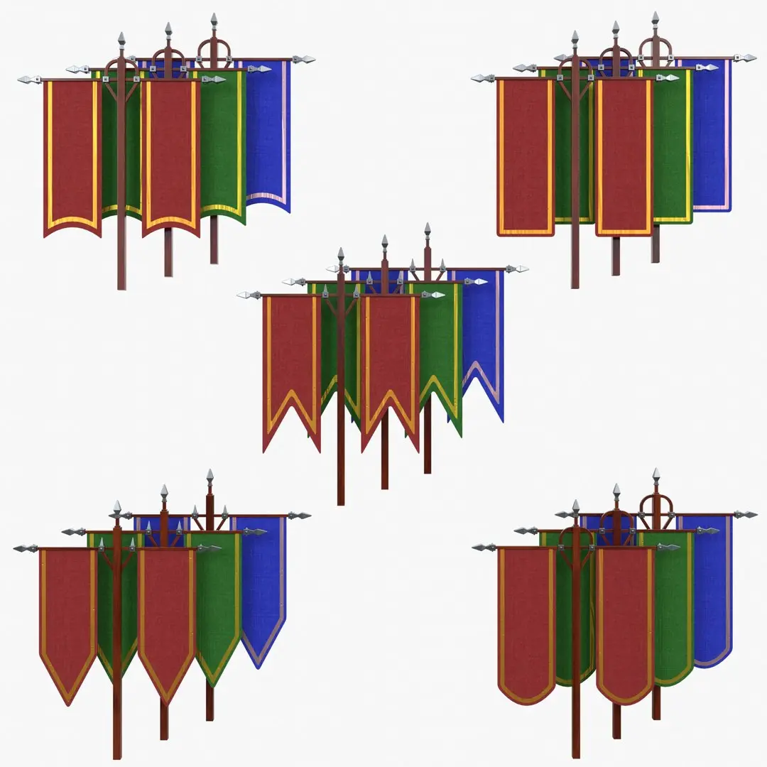 Double Banners 3D model