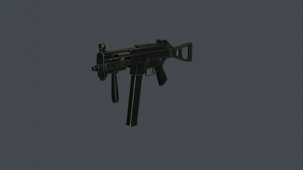 UMP-45 gun Low-poly 3D model