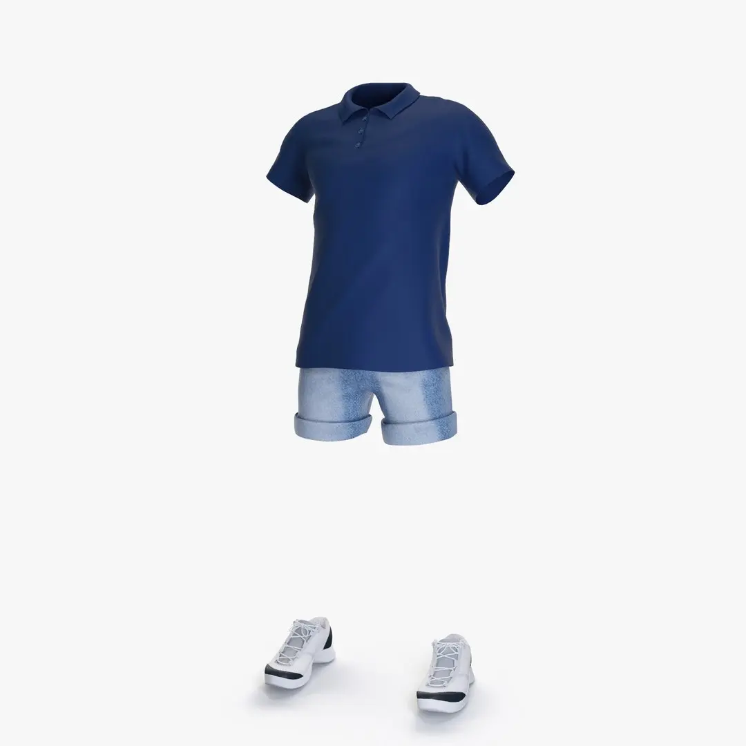 Casual Summer Clothing Male 3D model