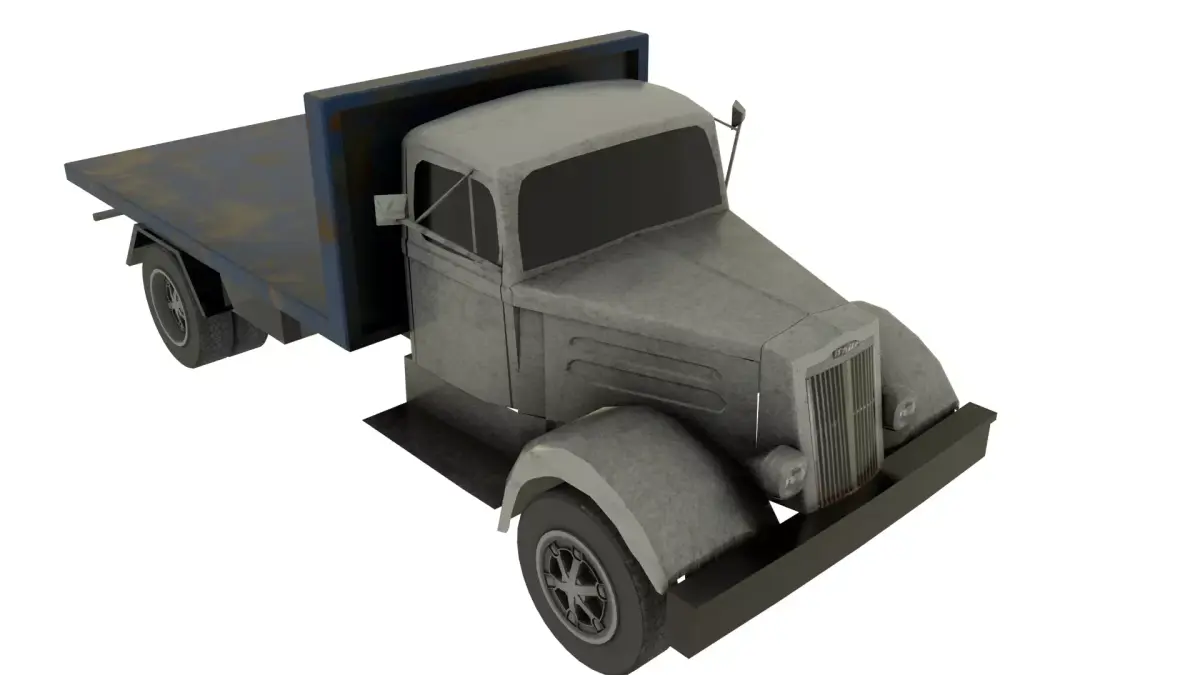White Truck Low-poly 3D model