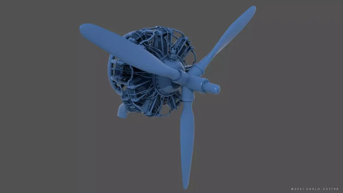PW R1830 Radial Engine - Personal license - 1-6 scale 3D print model