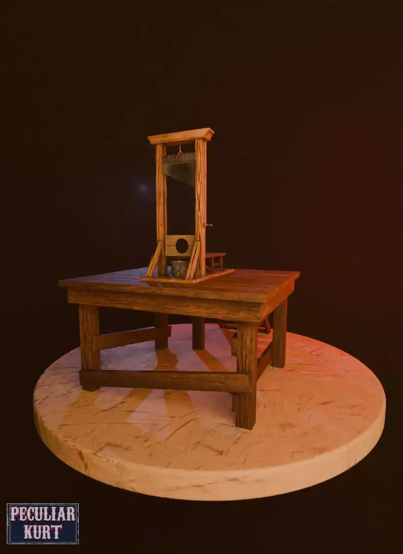 Guillotine Low-poly 3D model