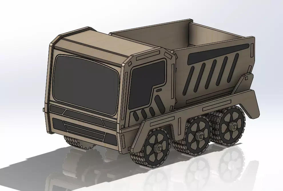  laser-cut wooden truck model 3D print model purchase