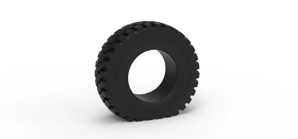 Offroad tire 75 deflated Scale 1 to 25 3D print model