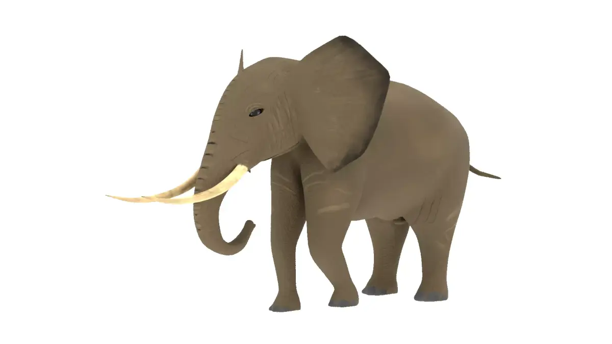 Elephant 3D Model Rigged and Animated Low-poly 3D model