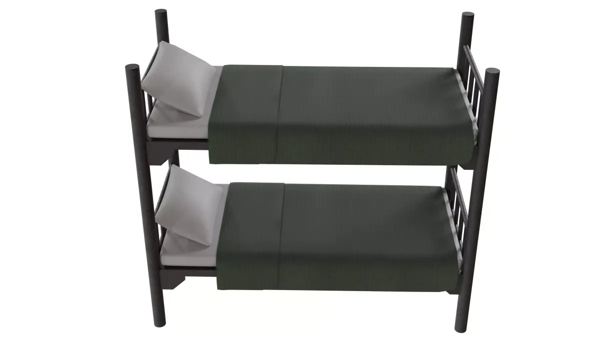  Military Bunk Bed Low-poly 3D model