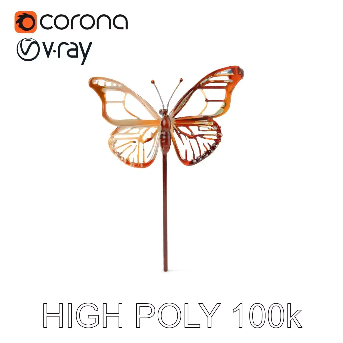 Butterfly Model Pack for Interactive Environments Low-poly 3D model