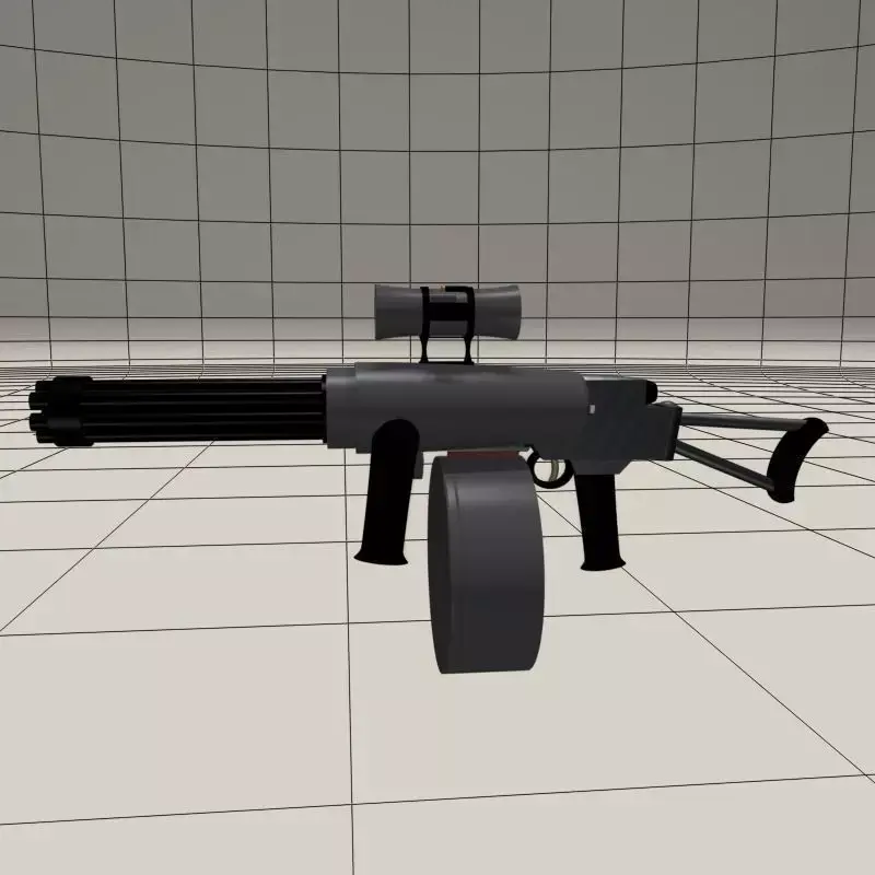 Shoulder fired  mini Gatling gun 3D model