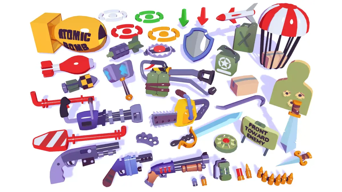 Hypercasual Action Props Pack Volume 2 Low-poly 3D model