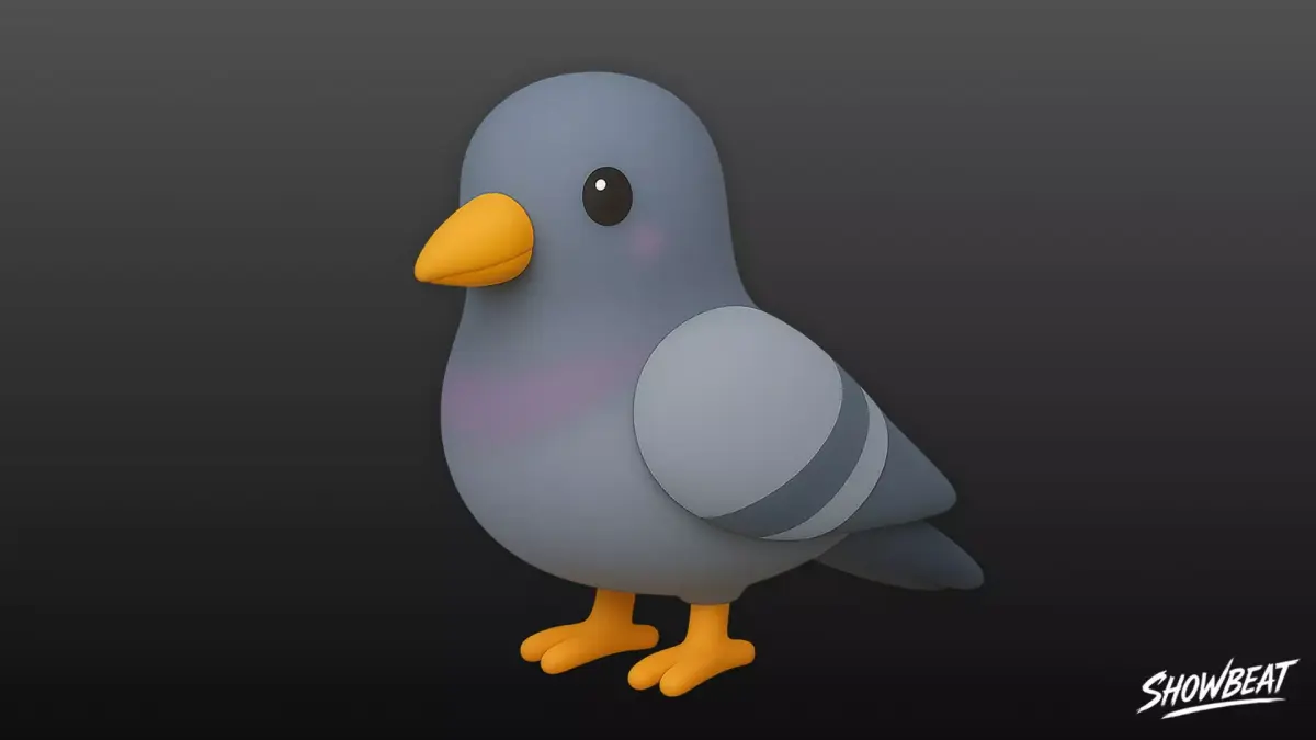 Cartoon Plush Pigeon Low-poly 3D model