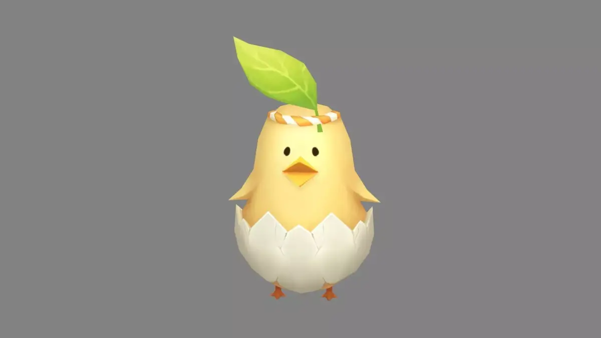 Cartoon new born chick - newborn bird Low-poly 3D model