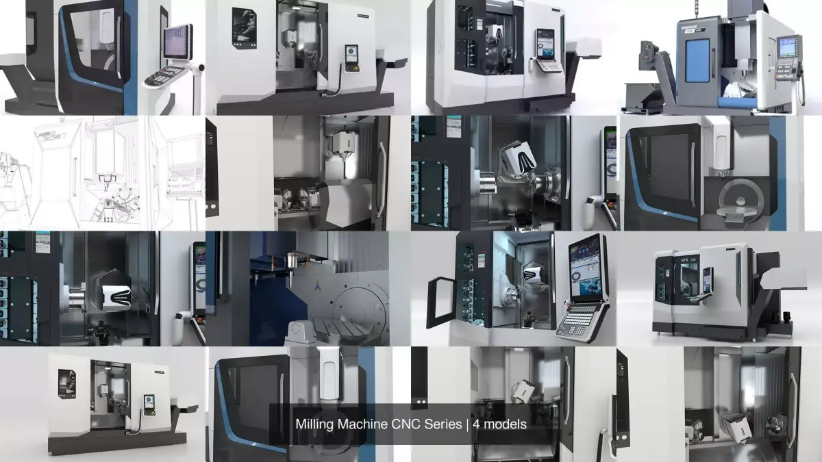 Milling Machine CNC Series 3D Model Pack