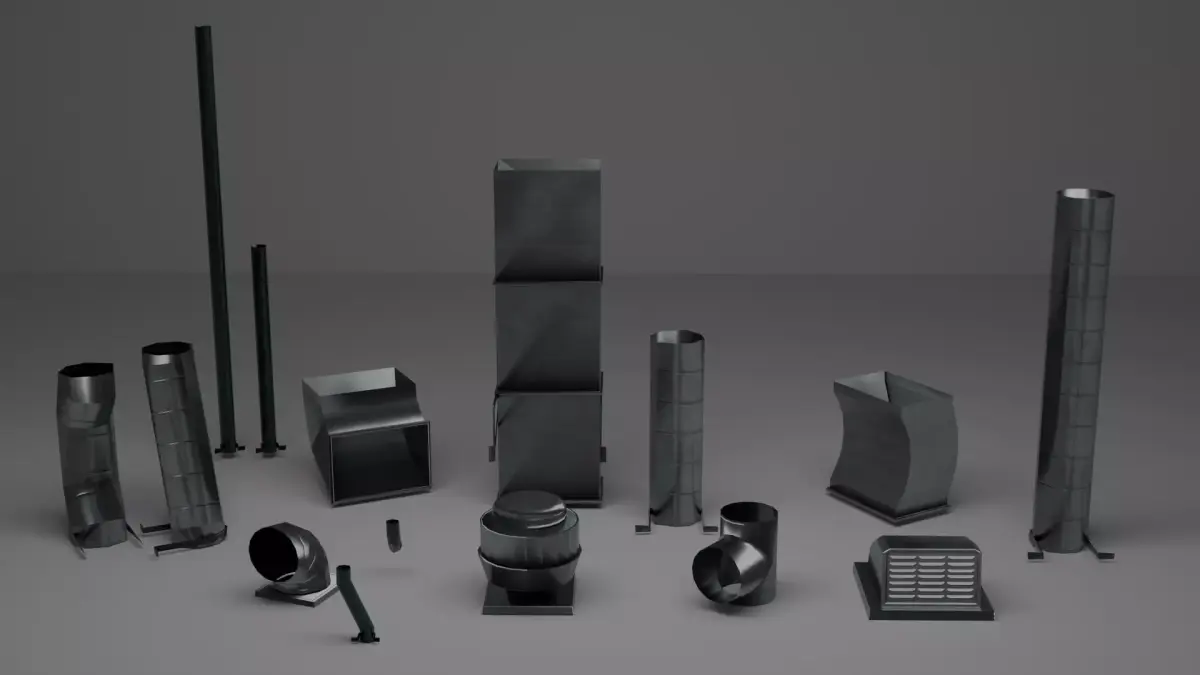 Air Vents Low Poly Low-poly 3D model