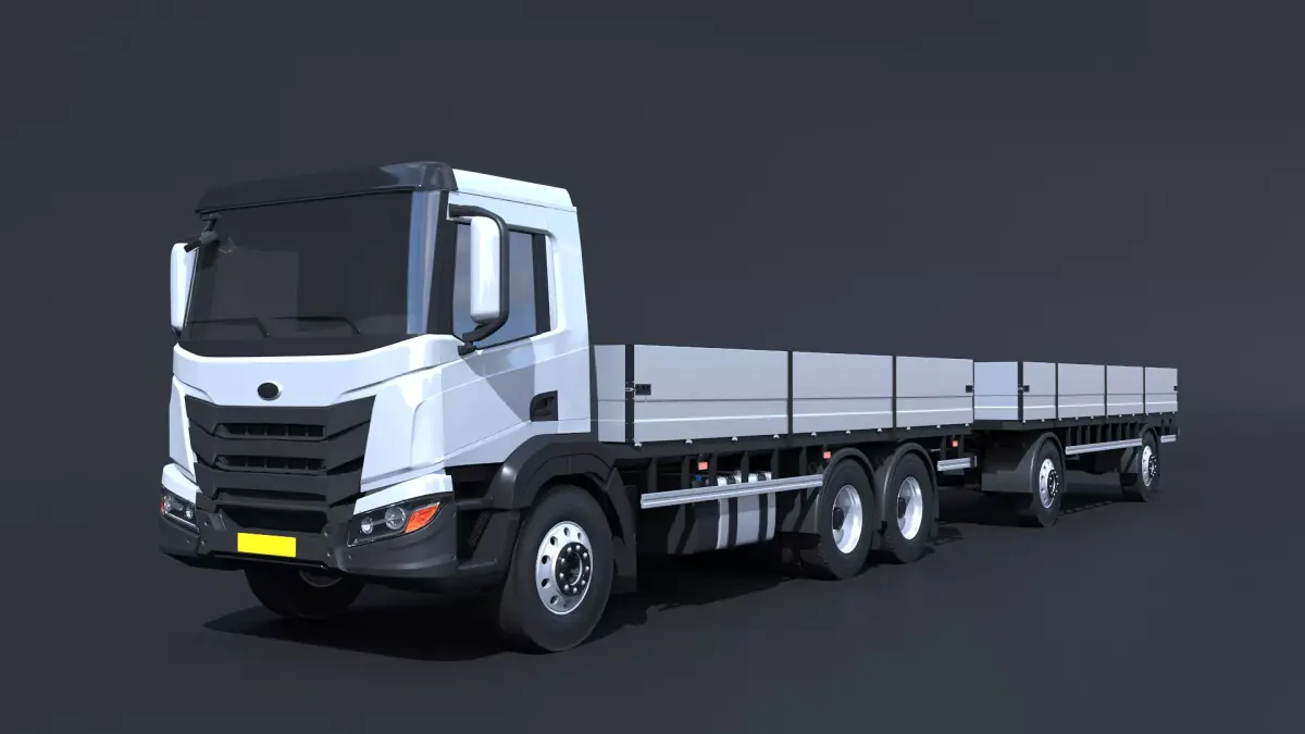Generic Cargo Truck with Trailer 3D model