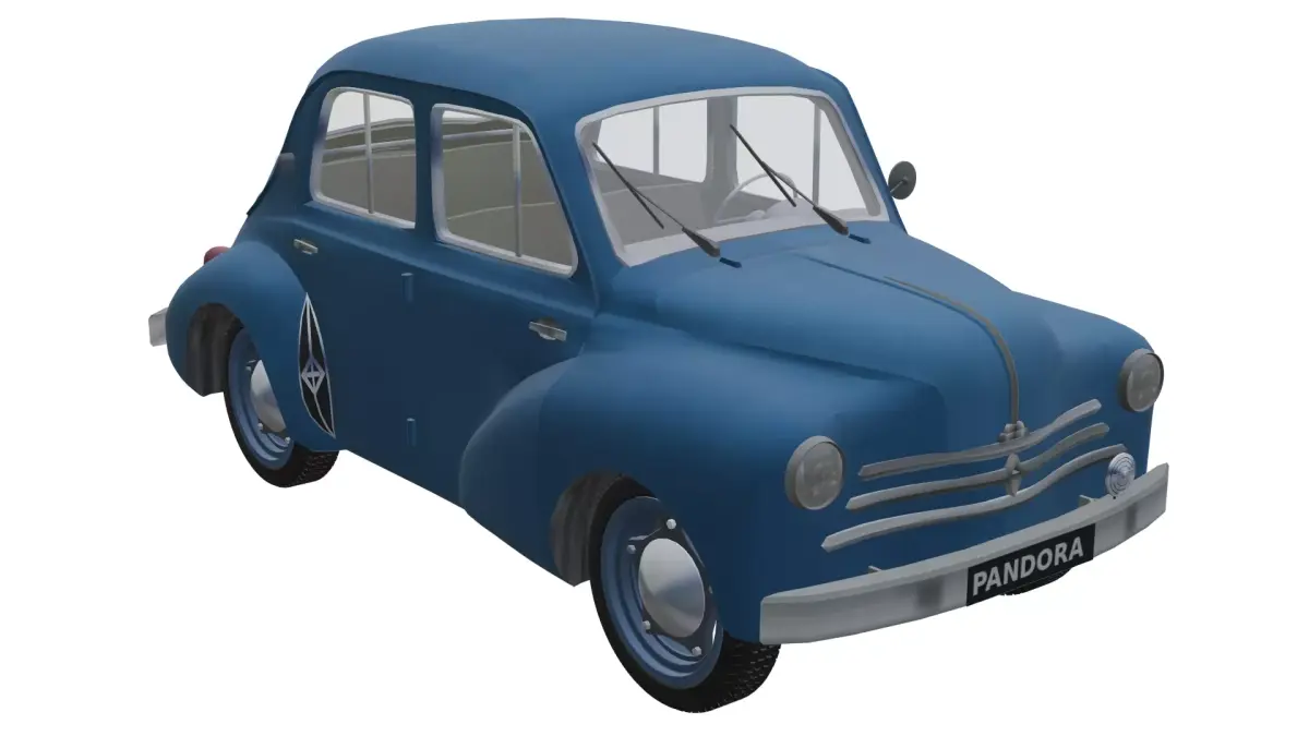 Car Renault 4CV Low-poly 3D model