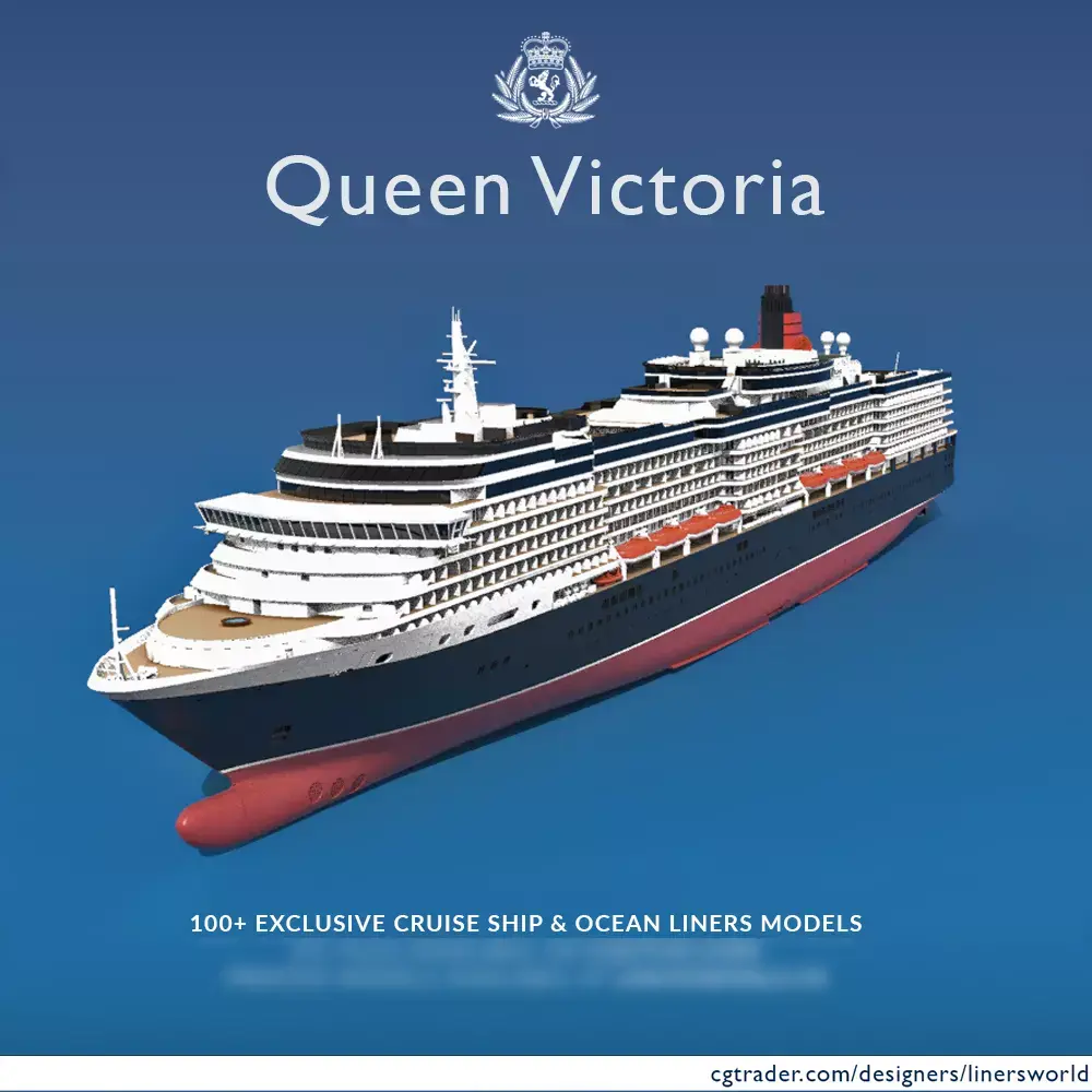 MS Queen Victoria Cunard cruise ship printable model 3D print model