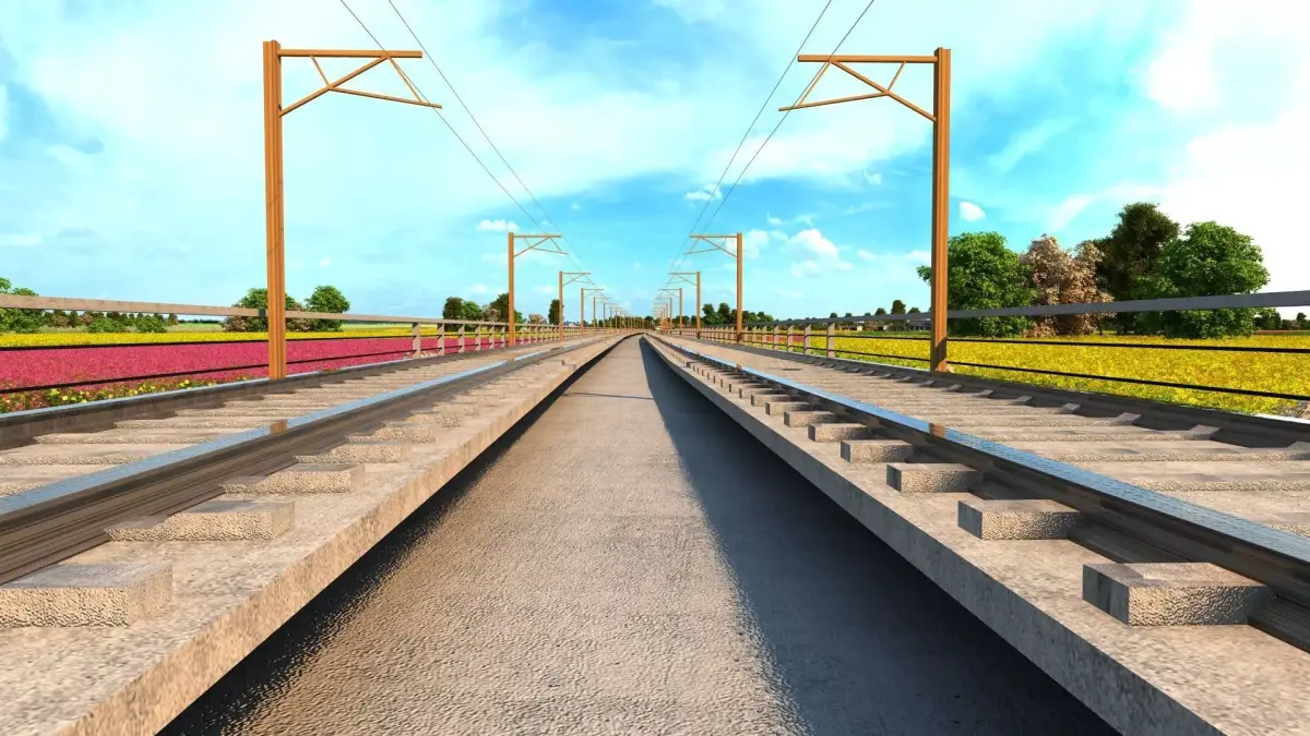 high-speed railway 3D model