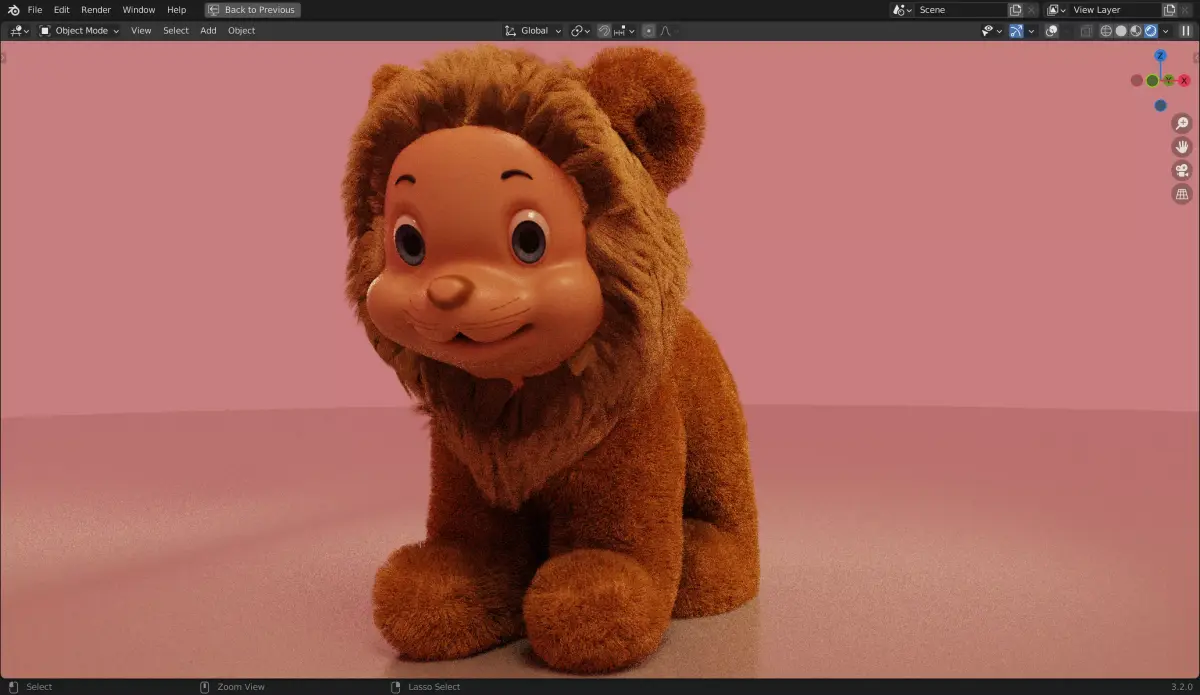 Rubber Face Cute Lion 3D Model  Low-poly 3D model